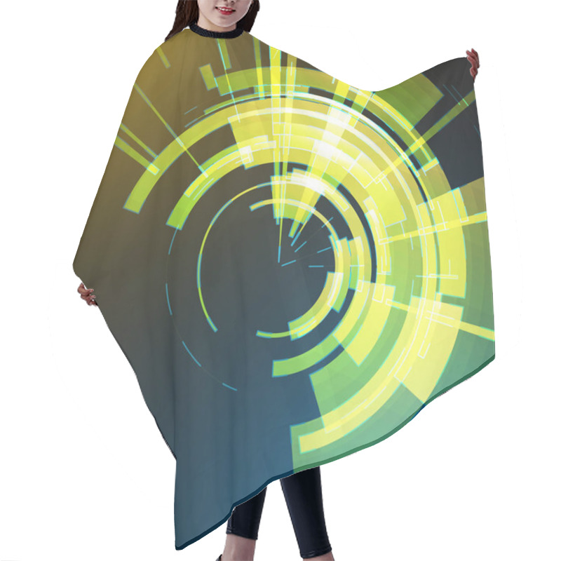 Personality  Techno Geometric Vector Circle Modern Science Abstract Background Hair Cutting Cape