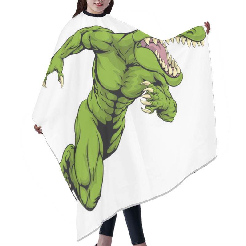 Personality  Crocodile Or Alligator  Mascot Running Hair Cutting Cape