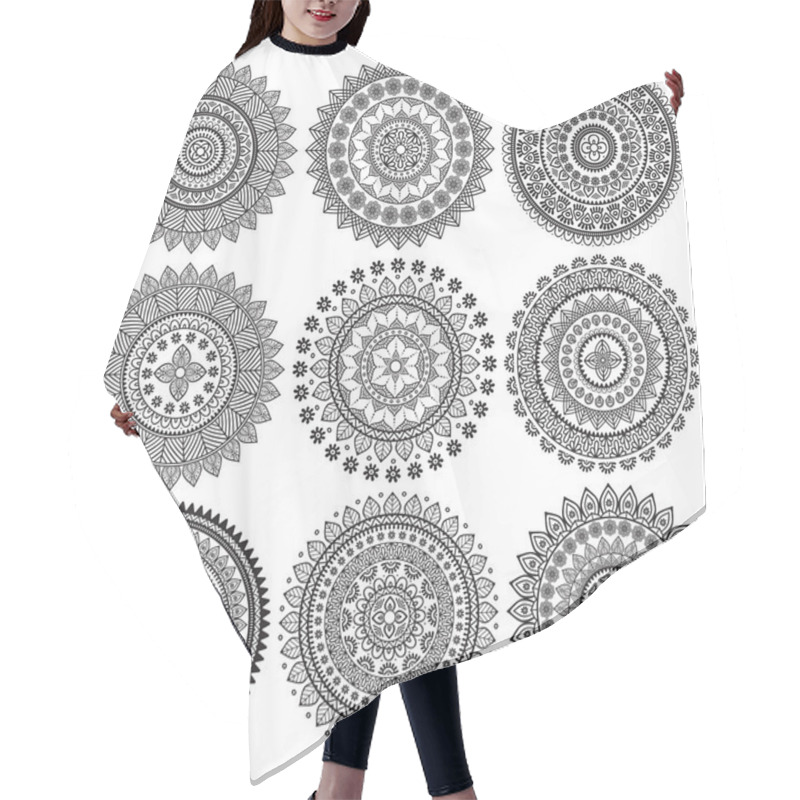 Personality  Mandalas. Round Ornament Pattern Hair Cutting Cape