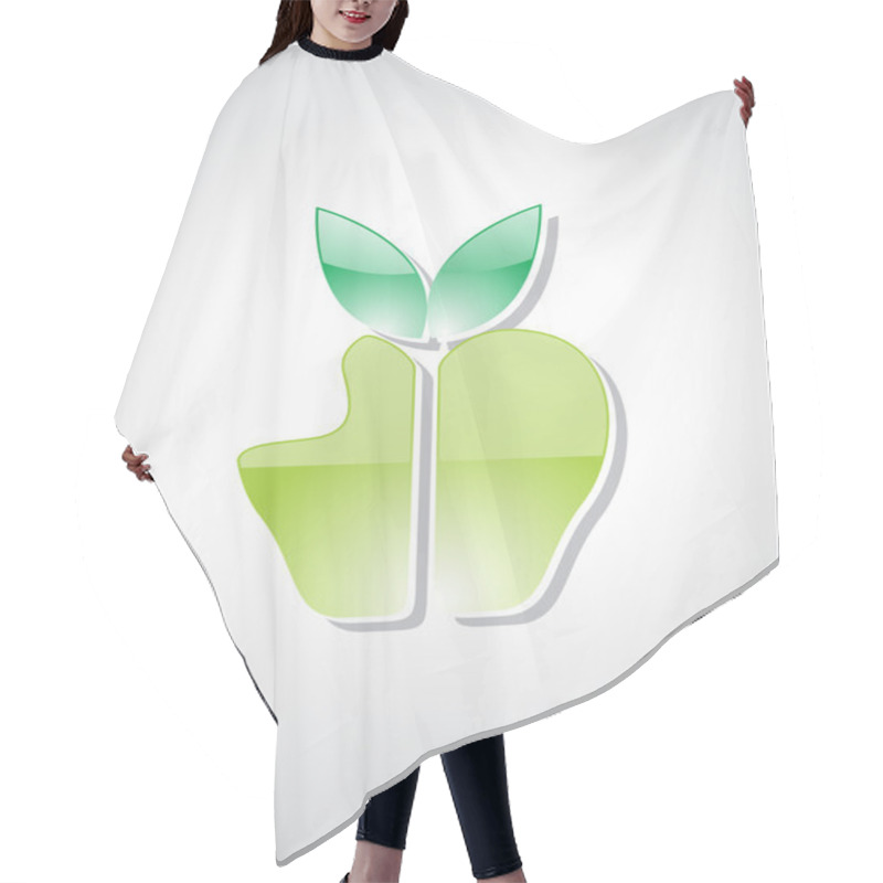 Personality  Green Apple With Background Hair Cutting Cape