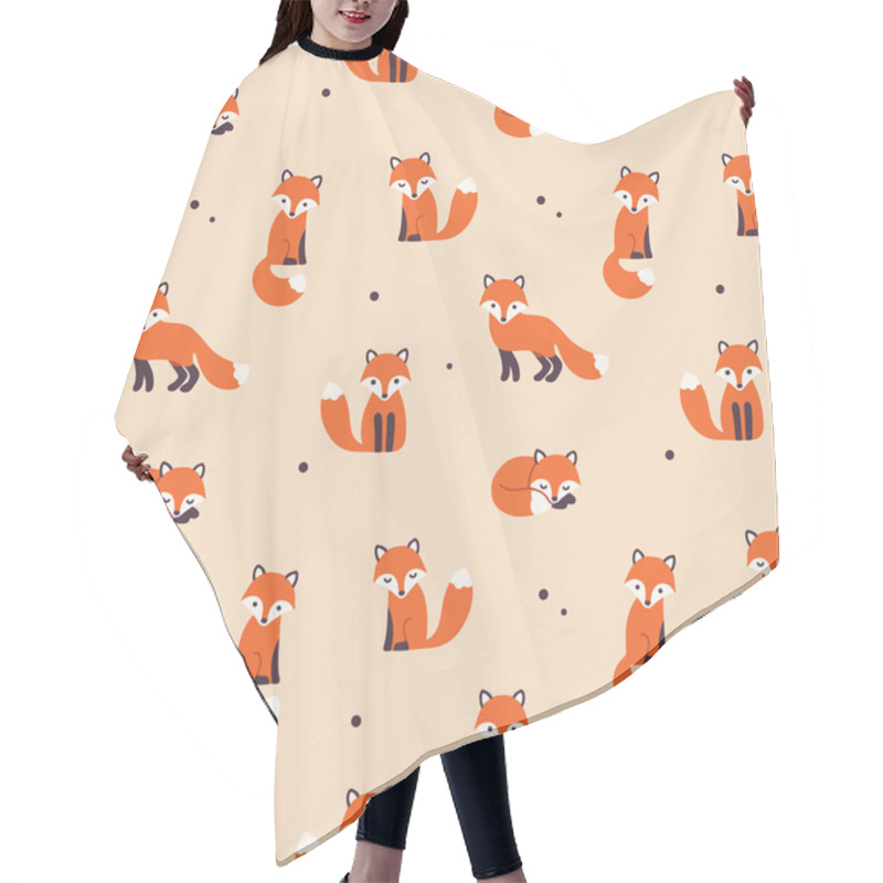 Personality  Seamless Fox Pattern Hair Cutting Cape