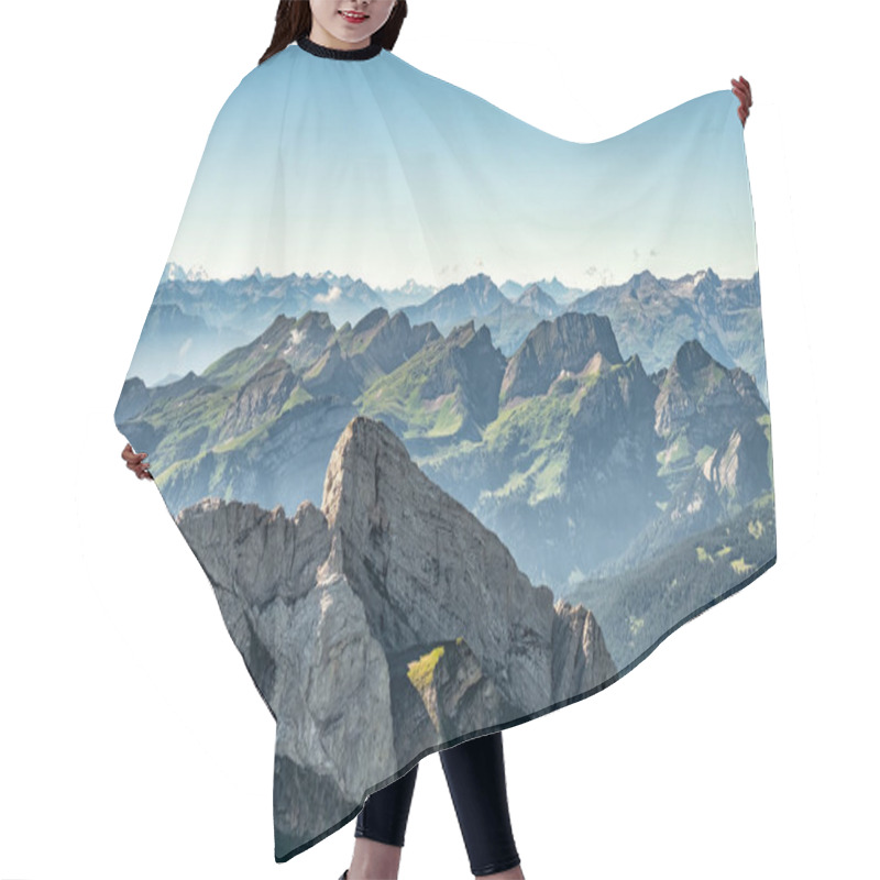 Personality  Mountain View From  Mount Saentis, Switzerland , Swiss Alps. Hair Cutting Cape