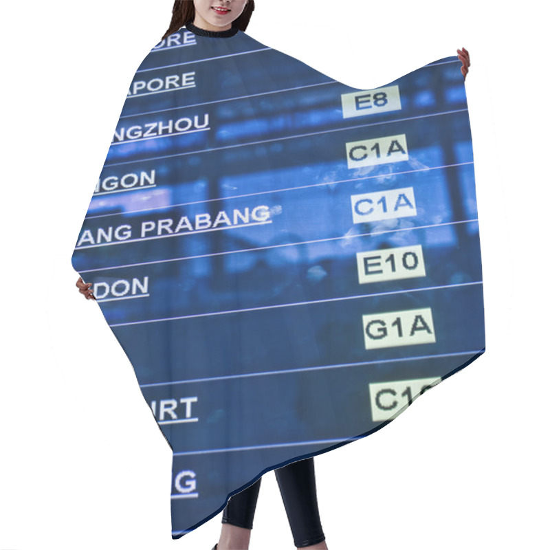 Personality  Airport Departure Board Hair Cutting Cape