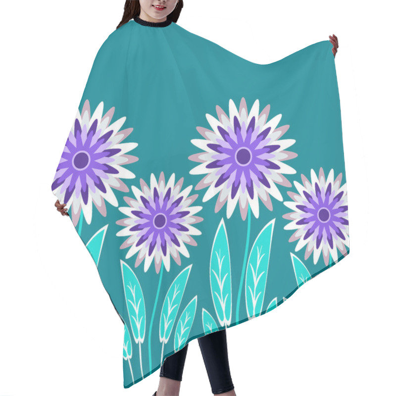 Personality  Endless Pattern On A Square Background - Stylized Magical Flowers, Summer Flower Glade - Graphics. A Fabulous World. Surreal. Design Elements Hair Cutting Cape