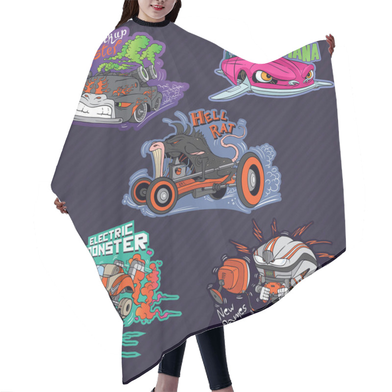 Personality  Funny Vehicle Caricatures  Hair Cutting Cape