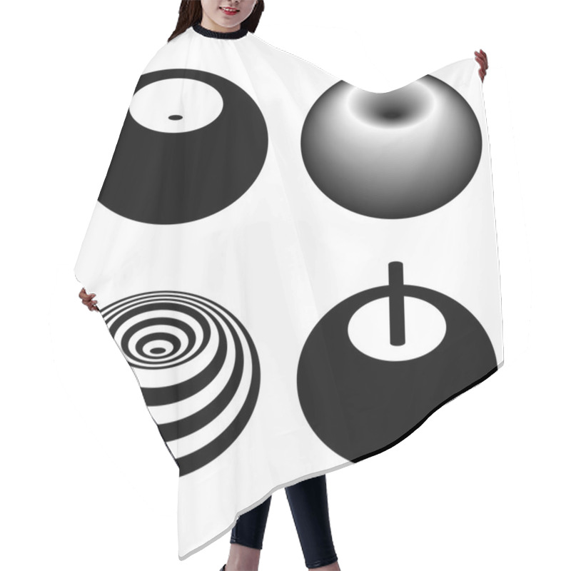 Personality  Magnetic Field Toroid Black Symbol Hair Cutting Cape