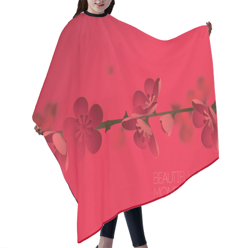 Personality  Blossoming Plum Branch Hair Cutting Cape