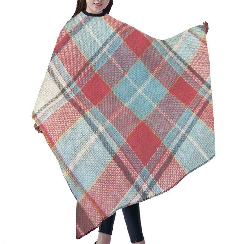 Personality  Background Of Plaid Fabric Hair Cutting Cape