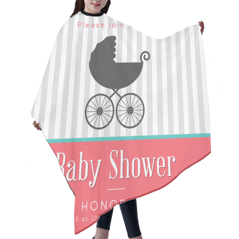 Personality  Baby Shower Invitation Hair Cutting Cape