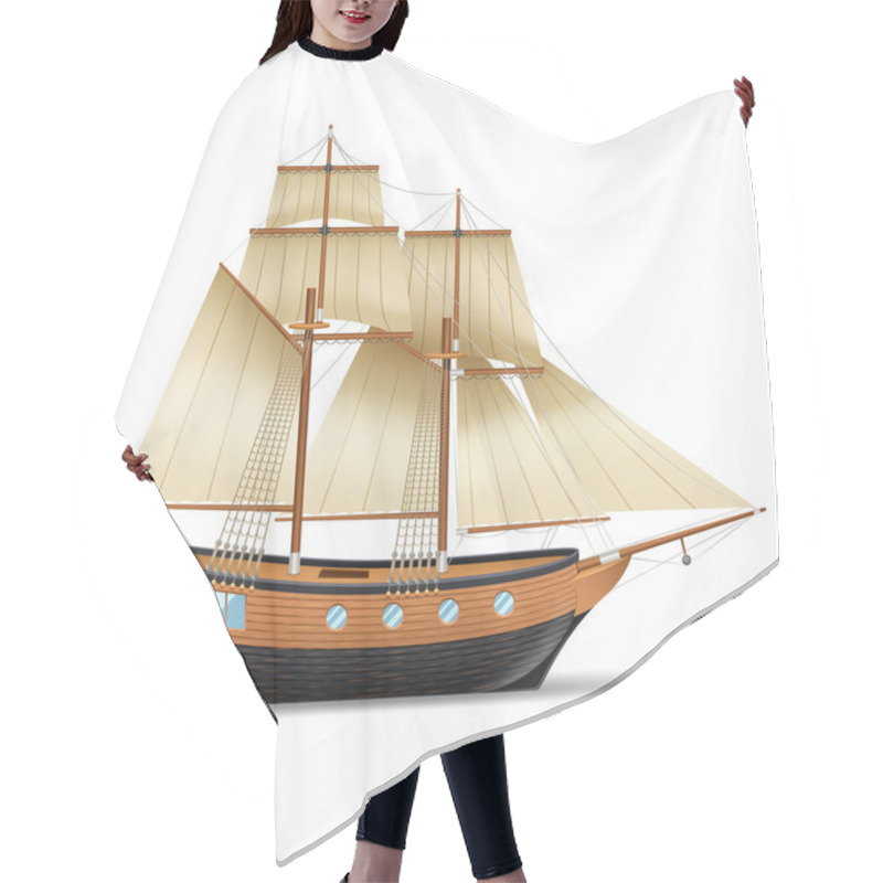 Personality  Sailing Ship Illustration Hair Cutting Cape