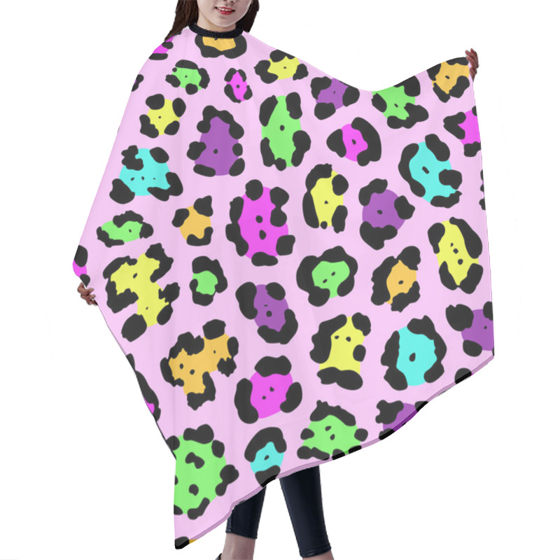 Personality  Rainbow Jaguar Pattern. Rainbow Animal Pattern. Jaguar Pattern. Animal Print. Rainbow Animal Print. Good For Wallpaper, Fabric, Coat, Textile, Fashion, Etc. Hair Cutting Cape