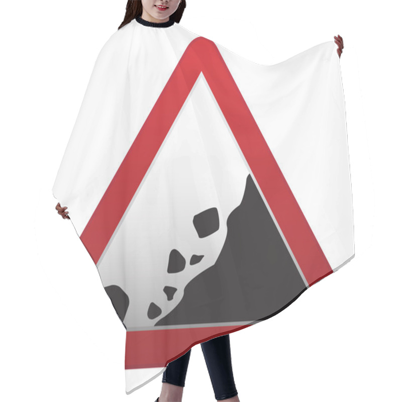 Personality  Falling Rocks Road Sign Hair Cutting Cape