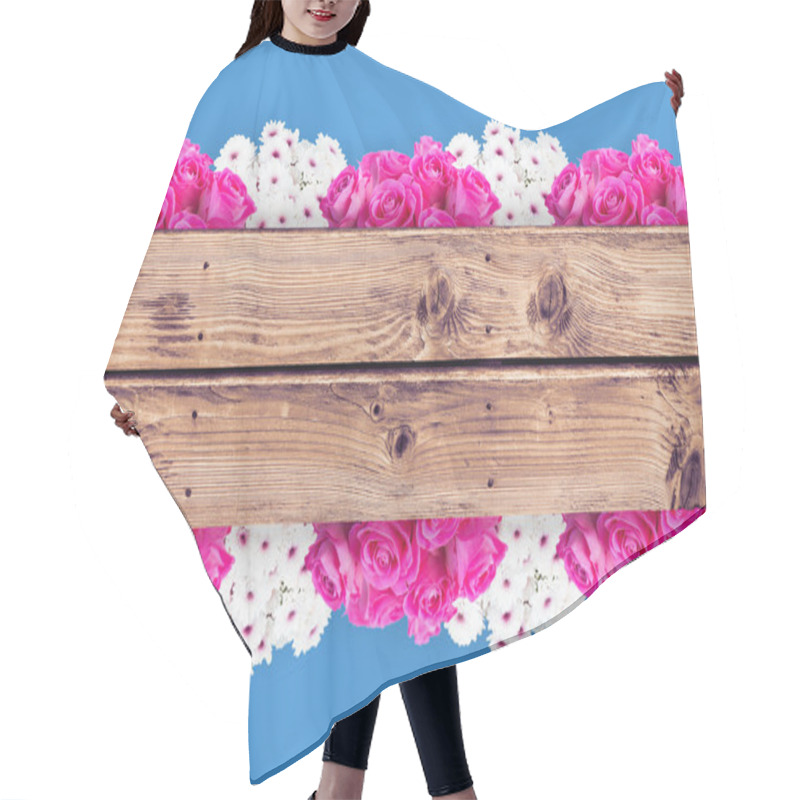 Personality  Composite Image Of Pink Flowers Hair Cutting Cape