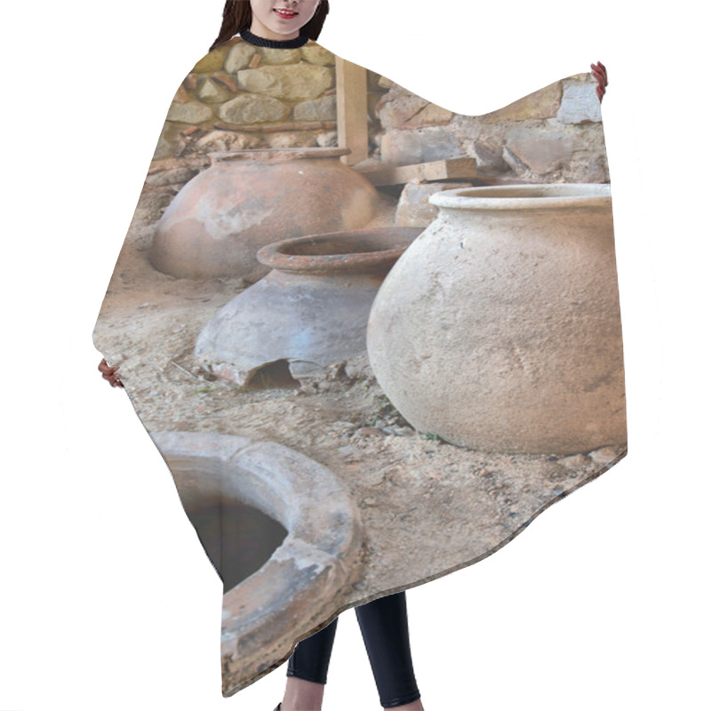 Personality  Old Clay Pot Excavations Into Ancient City Ruins Close Up Hair Cutting Cape