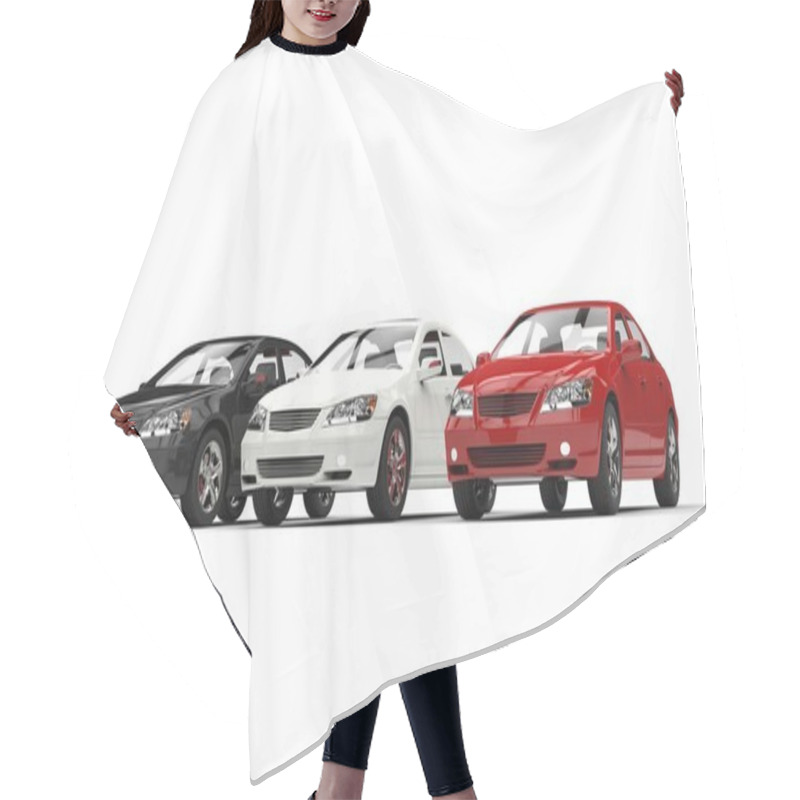 Personality  White Black And Red Cars Hair Cutting Cape