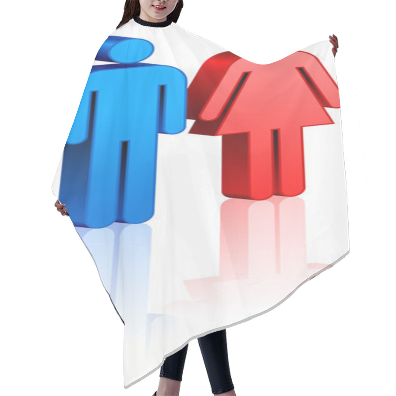 Personality  Man And Woman Couple Hair Cutting Cape