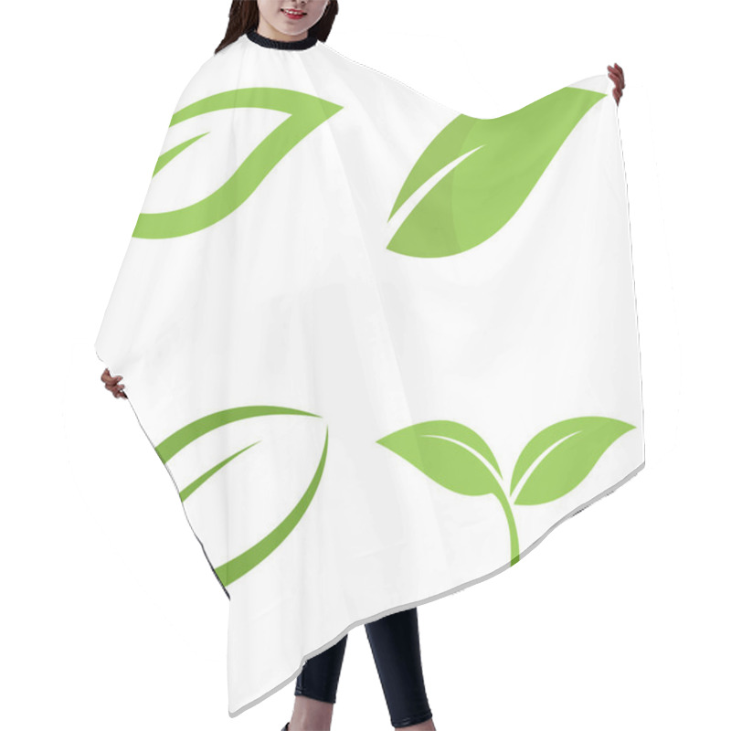 Personality  Leaf Logo Vector Illustration Design Hair Cutting Cape