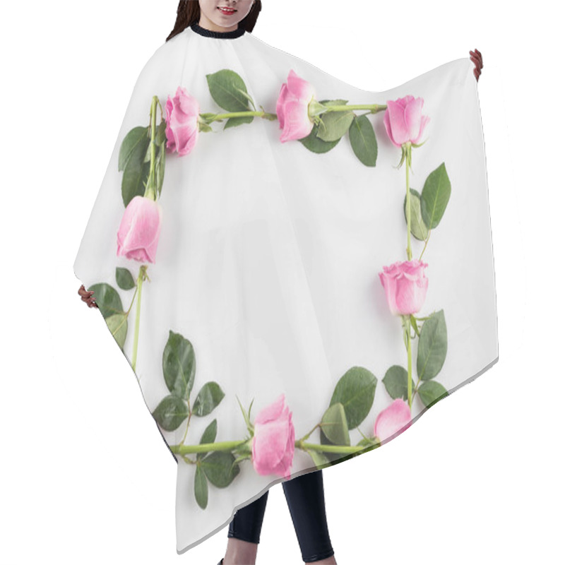 Personality  Frame With Pink Roses Hair Cutting Cape