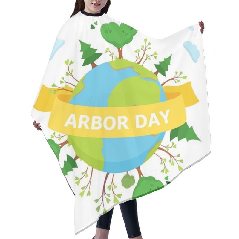 Personality  National Arbor Day  Concept Illustration Hair Cutting Cape