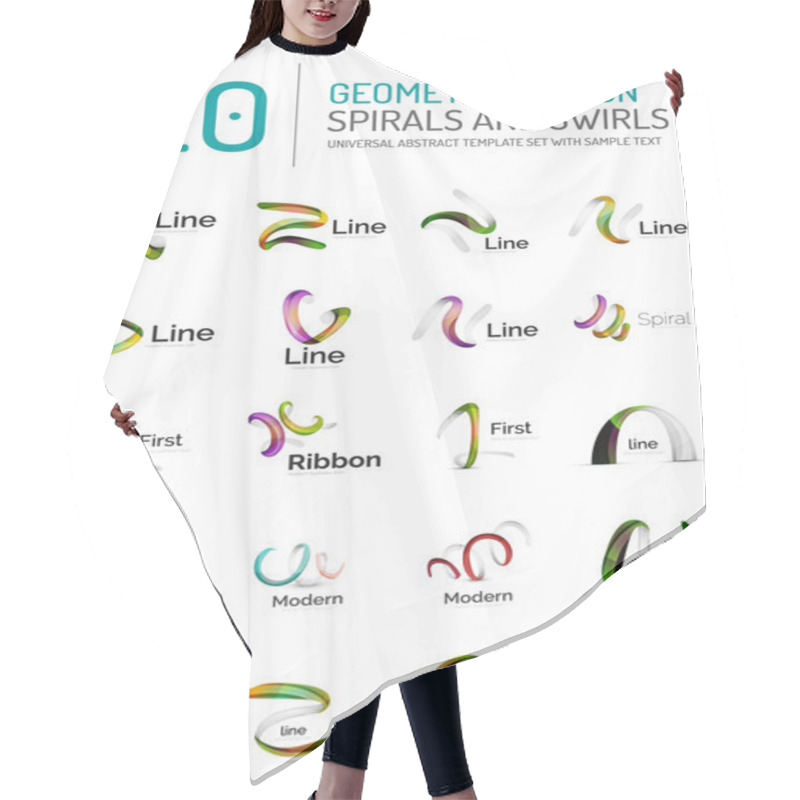 Personality  Logo Collection, Ribbon Waves, Swirls, Spirals Hair Cutting Cape