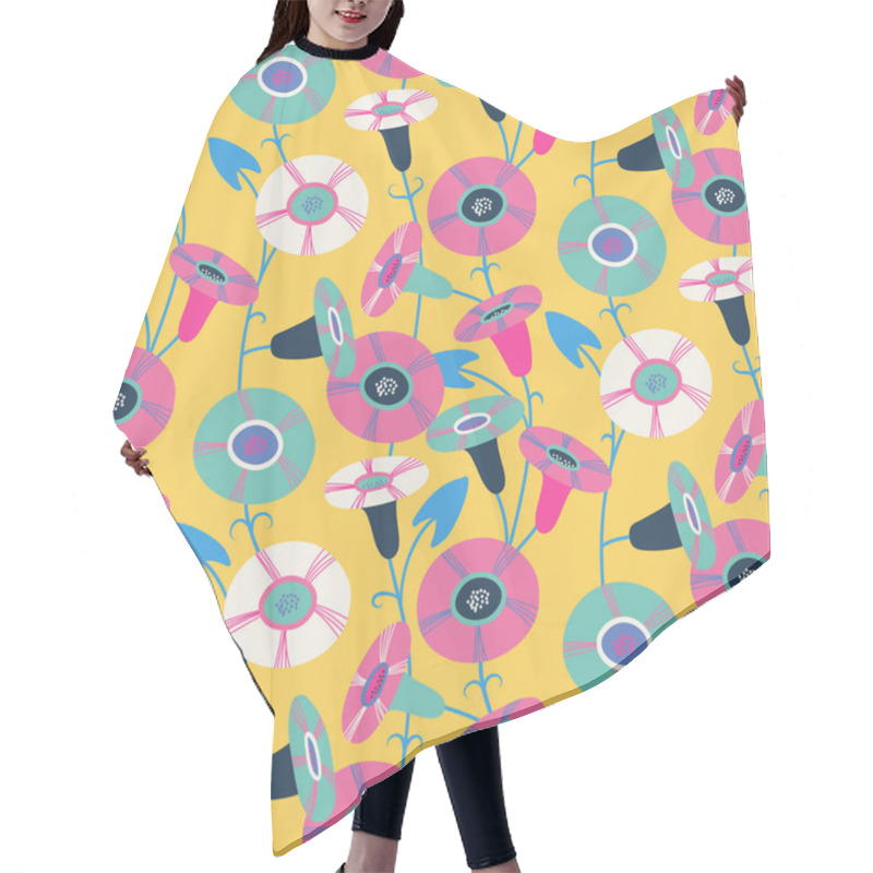 Personality  Seamless Pattern With Beautiful Bindweeds Hair Cutting Cape