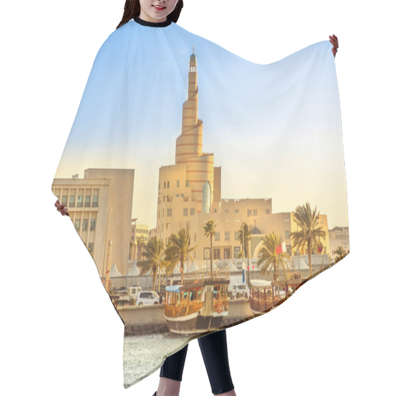 Personality  Dhow Harbor And Doha Mosque Hair Cutting Cape