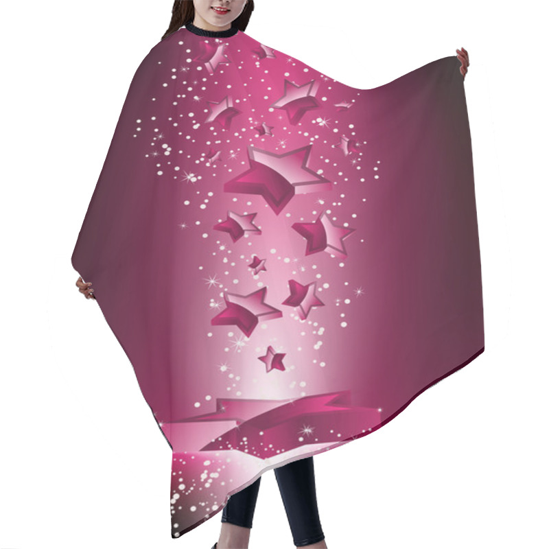 Personality  Pink 3D Stars Background. Hair Cutting Cape