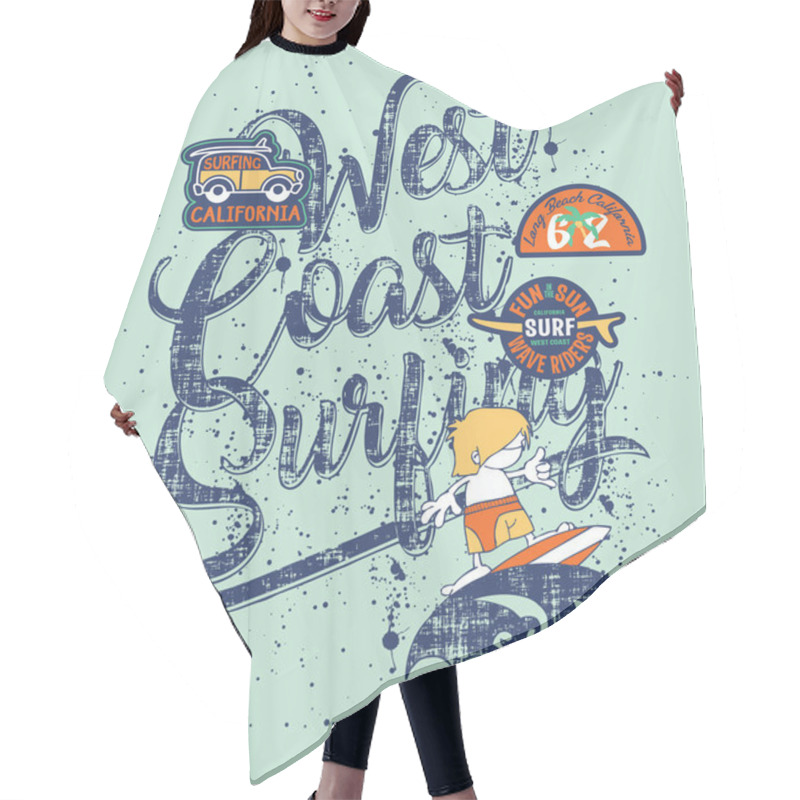 Personality  West Coast Surfing Boy Hair Cutting Cape