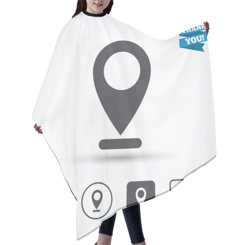 Personality  Internet Mark Icon.   Hair Cutting Cape