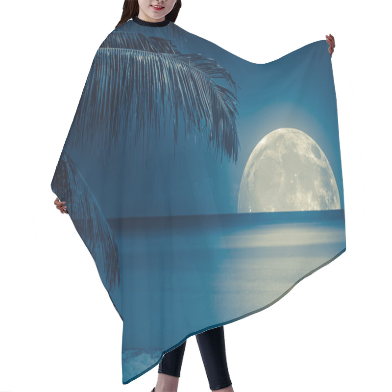 Personality  Moon Reflected On The Water Of A Tropical Beach Hair Cutting Cape