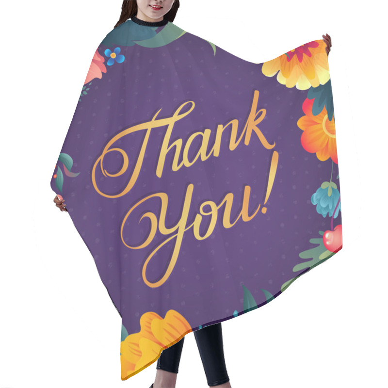 Personality  Thank You Floral Card Hair Cutting Cape