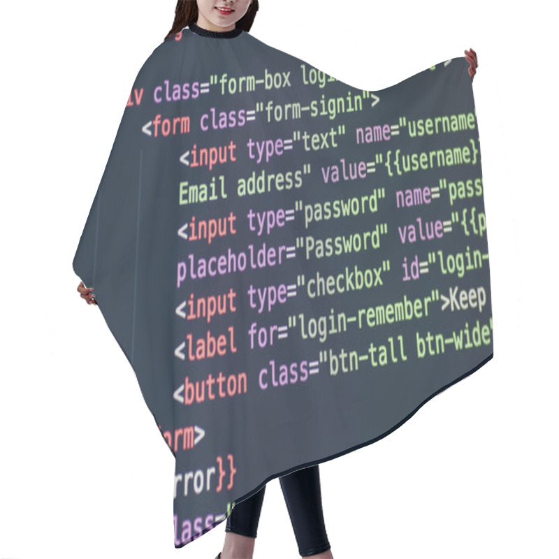 Personality  HTML Code On Computer Screen Hair Cutting Cape