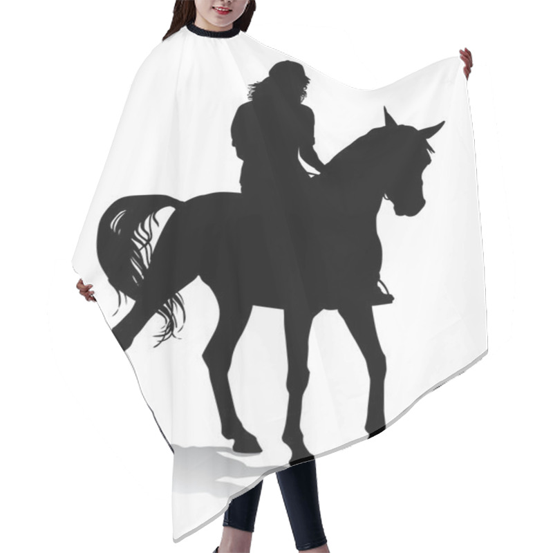 Personality  Girl On Horse 3 Hair Cutting Cape