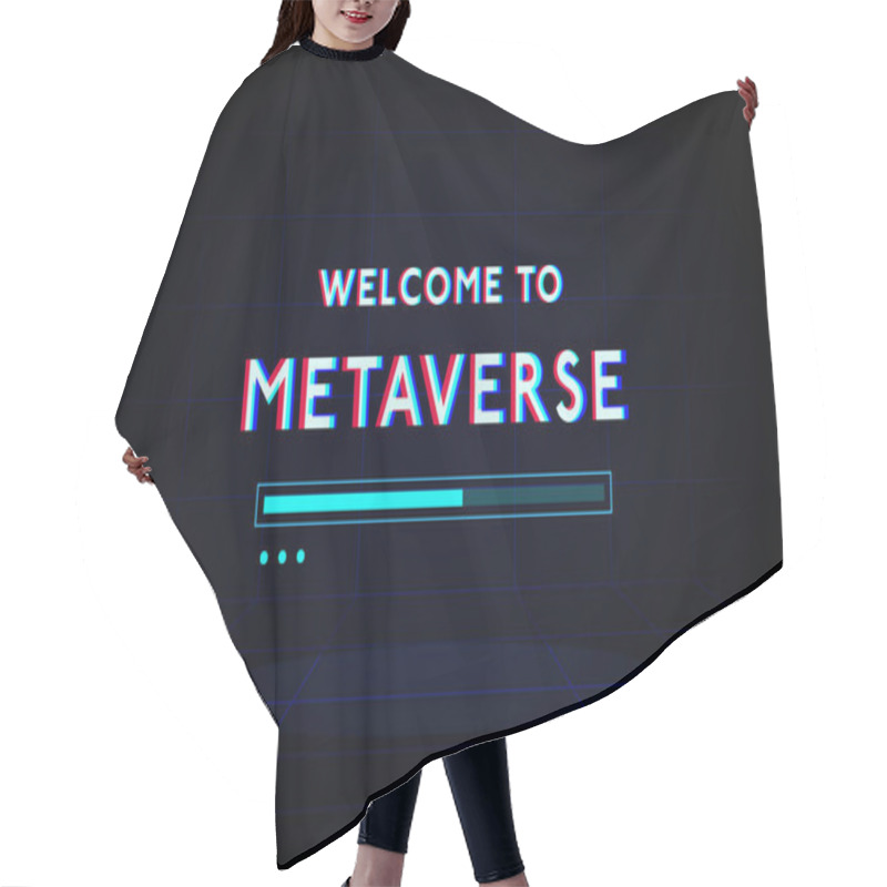 Personality  Welcome To Metaverse Loading Bar Technology Futuristic Interface Hud Vector Design. Hair Cutting Cape