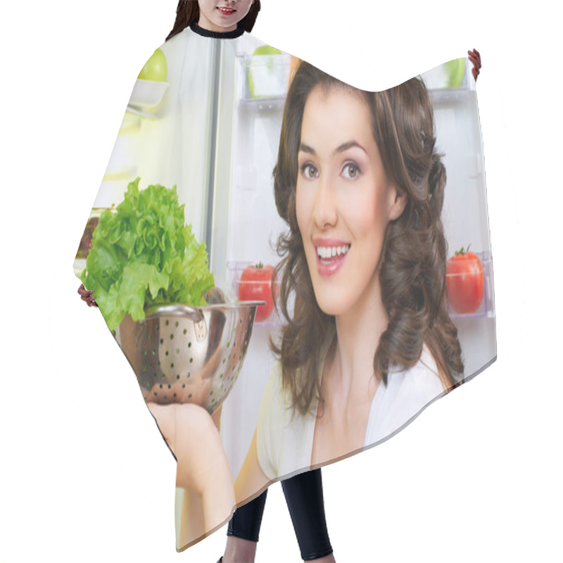 Personality  Fridge With Food Hair Cutting Cape