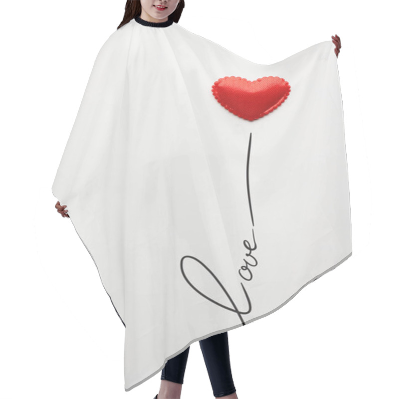 Personality  Creative Valentines Concept Photo Of Heart With Love Sign On Grey Background. Hair Cutting Cape