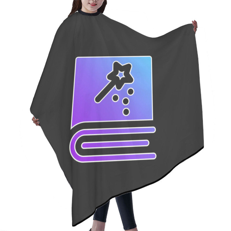 Personality  Book Blue Gradient Vector Icon Hair Cutting Cape