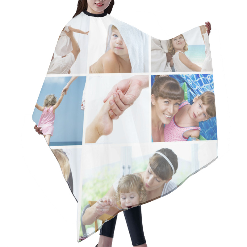 Personality  Beautiful Baby Lifestyle Theme Collage Made From Few Photographs Hair Cutting Cape