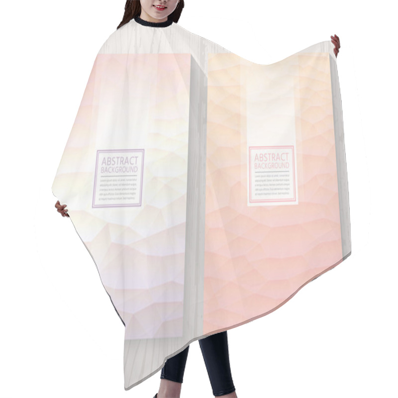 Personality  Abstract Polygonal With Square Text Peach Background Set Hair Cutting Cape