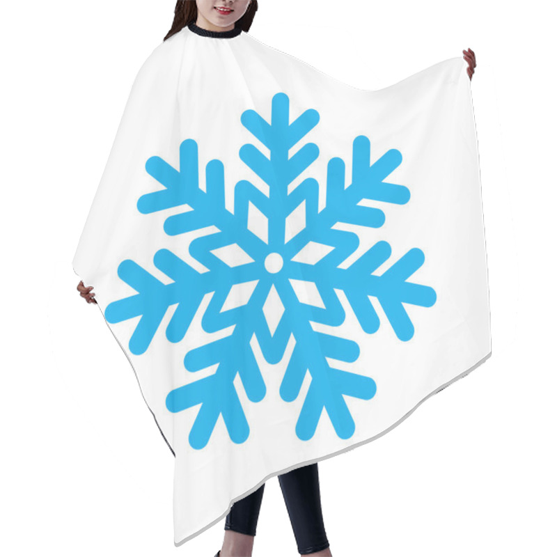 Personality  Flat Icon With Long Shadow Christmas Snowflake Hair Cutting Cape