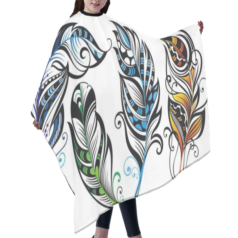 Personality  Feathers Hair Cutting Cape