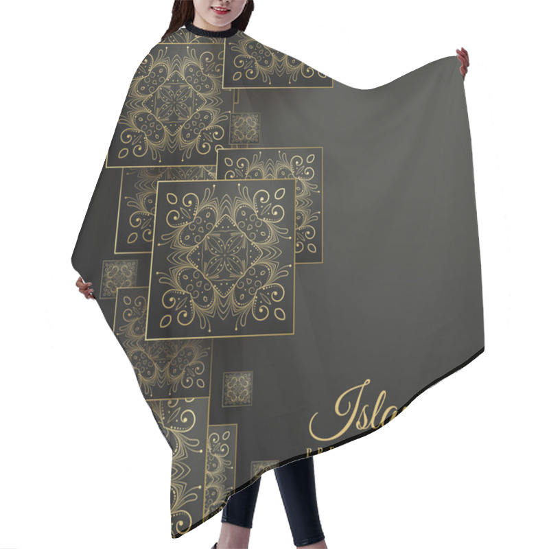 Personality  Premium Islamic Background With Floral Square Mandala Pattern Hair Cutting Cape