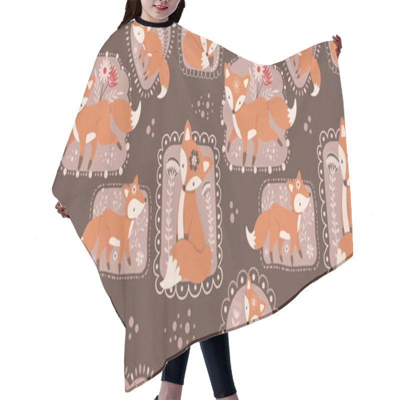 Personality  Beautiful Folk Fox Seamless Pattern Hair Cutting Cape