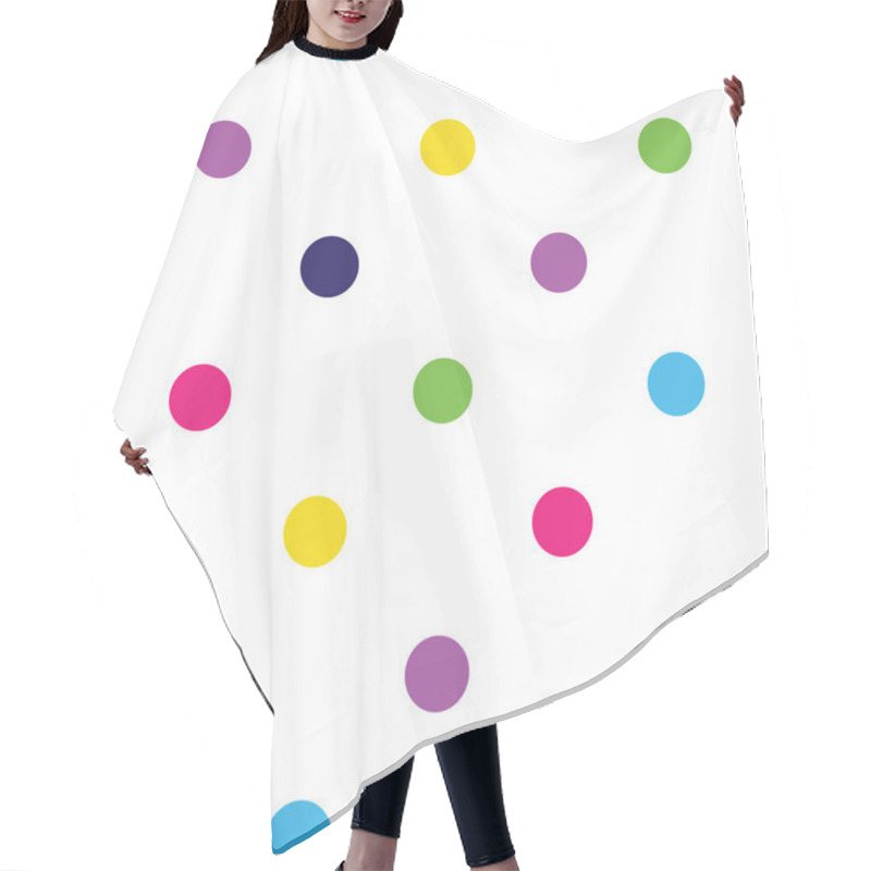 Personality  Vector Multi-coloured Polka Dots Seamless Pattern Background. Hair Cutting Cape