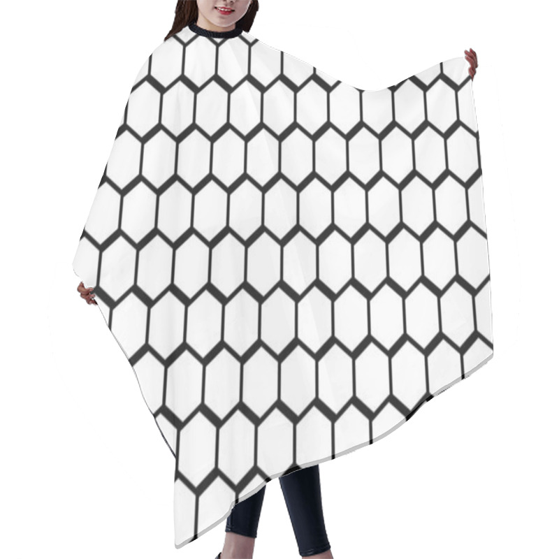 Personality  Hexagon Beehive Honeycomb Pattern Wall Black And White Hair Cutting Cape