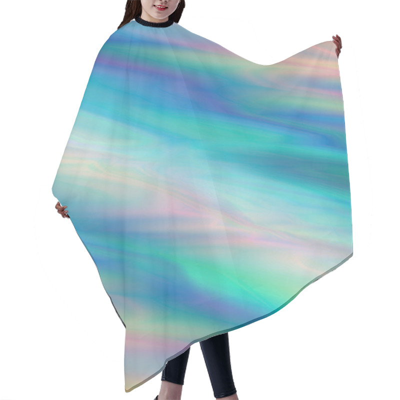 Personality  Delicate Light Blue With Light Green And Pink Patches Of Gradient Background Hair Cutting Cape