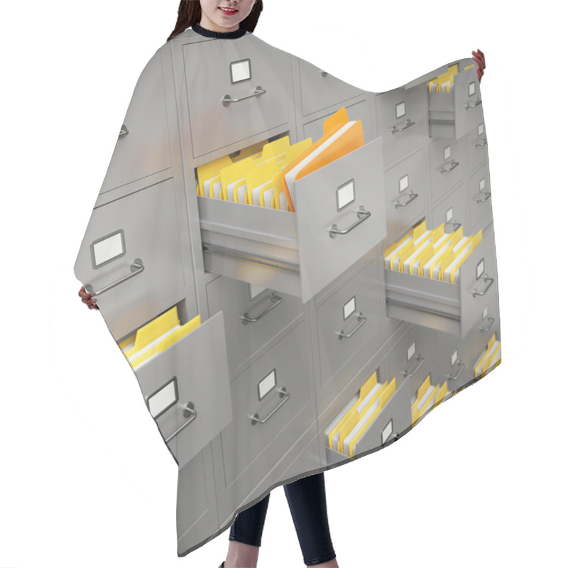 Personality  File Cabinet Hair Cutting Cape