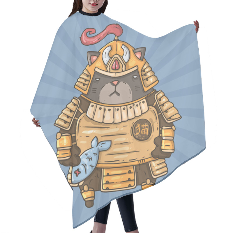 Personality  Cat Samurai Hair Cutting Cape