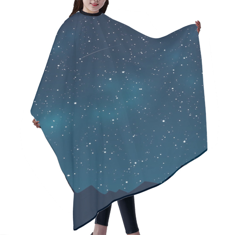 Personality  Mountains Silhouettes On Starry Sky Background Hair Cutting Cape