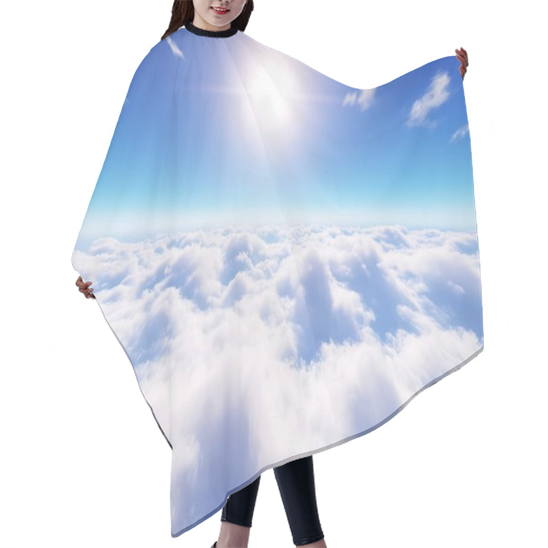 Personality  Sky Background, Clouds On A Sky Blue Bright Background Hair Cutting Cape